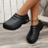 Damen Plateau Clogs mit Perlenarmband - Bequeme Schuhe-Schwarz-37-Luzern Mode