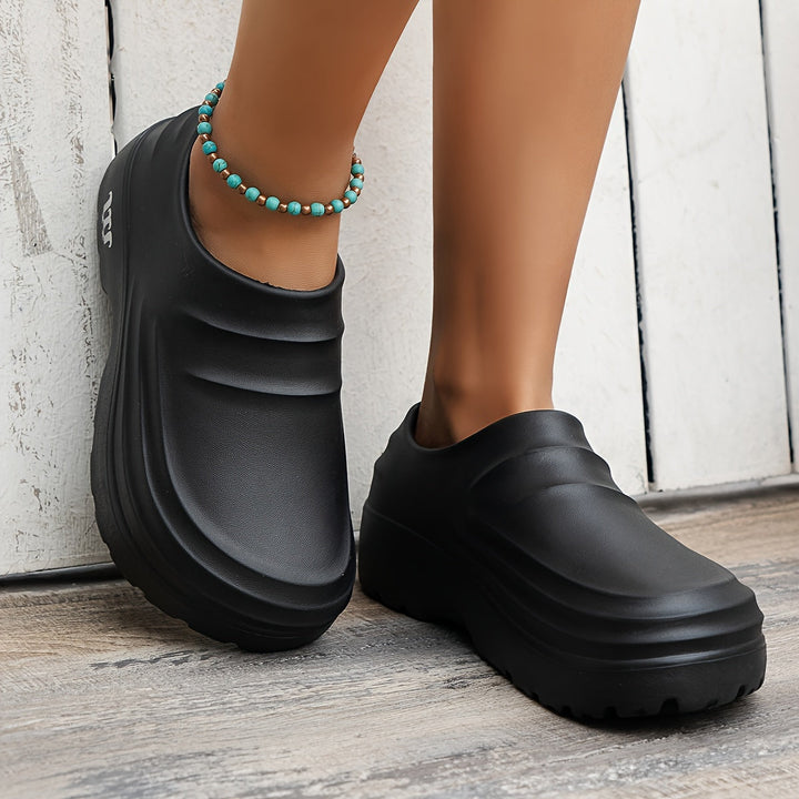 Damen Plateau Clogs mit Perlenarmband - Bequeme Schuhe-Luzern Mode