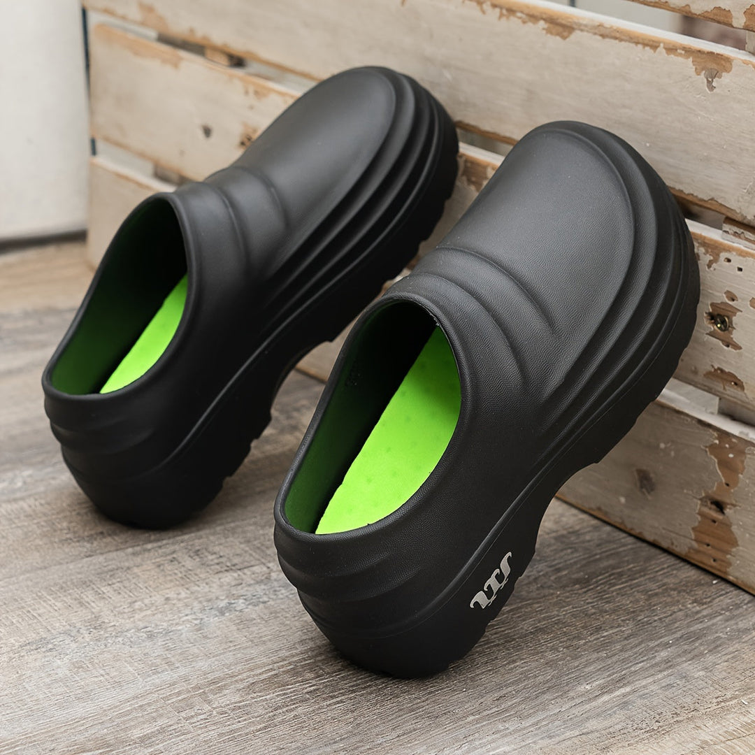 Damen Plateau Clogs mit Perlenarmband - Bequeme Schuhe-Luzern Mode