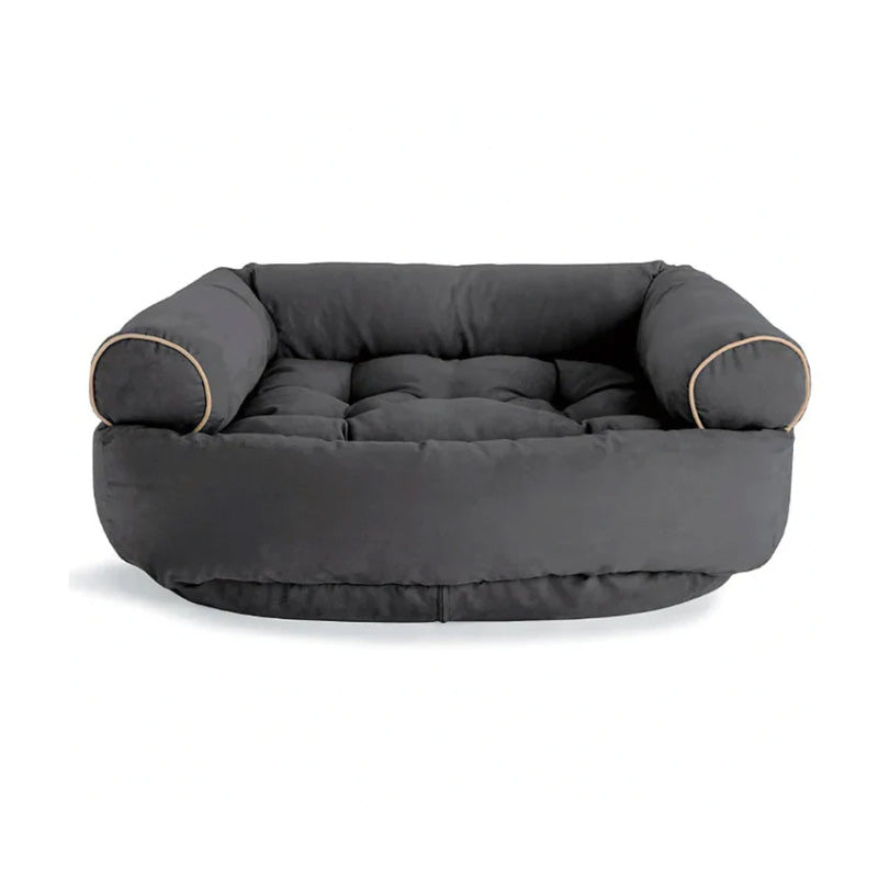 Hundebett | Beruhigend Weich Orthopädisch Komfortabel Entspannend Sofa-Dunkelgrau-S (46x38x21cm)-Luzern Mode