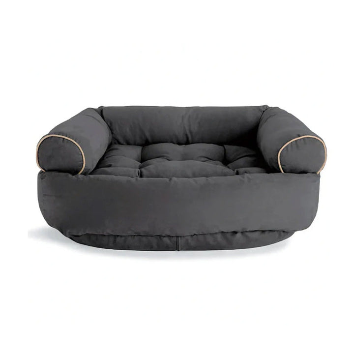 Hundebett | Beruhigend Weich Orthopädisch Komfortabel Entspannend Sofa-Dunkelgrau-S (46x38x21cm)-Luzern Mode