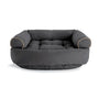 Hundebett | Beruhigend Weich Orthopädisch Komfortabel Entspannend Sofa-Dunkelgrau-S (46x38x21cm)-Luzern Mode