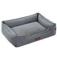 Hundebett | Luxus Komfort Memory-Schaum Orthopädisch Langlebig Waschbar-Grau-M 60 x50 x18cm-Luzern Mode