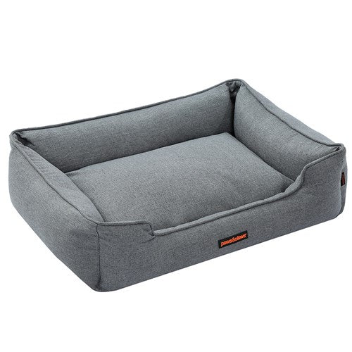 Hundebett | Luxus Komfort Memory-Schaum Orthopädisch Langlebig Waschbar-Grau-M 60 x50 x18cm-Luzern Mode