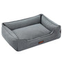 Hundebett | Luxus Komfort Memory-Schaum Orthopädisch Langlebig Waschbar-Grau-M 60 x50 x18cm-Luzern Mode
