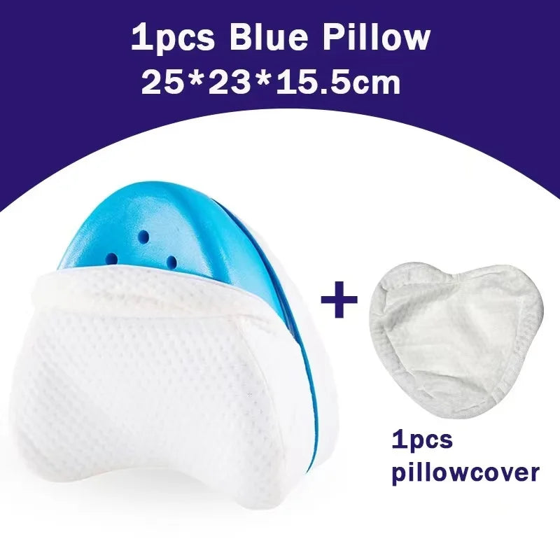 Beinkissen | Memory Foam Orthopädisch Komfortabel Weich ComfortFoam-Blau + Kissenbezug-Luzern Mode
