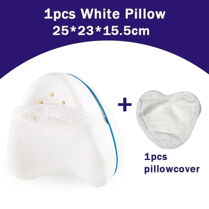 Beinkissen | Memory Foam Orthopädisch Komfortabel Weich ComfortFoam-Weiß + Kissenbezug-Luzern Mode