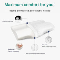 Ergonomisches Kissen | Viscoschaum | Weiß | Hypoallergen | Waschbar-Luzern Mode