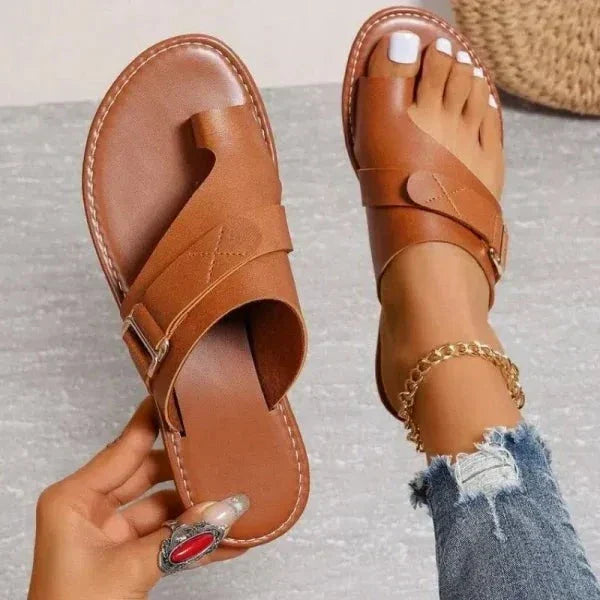 Orthopädische Damen Leder-Sandalen mit Hallux Valgus Korrektur – Livia