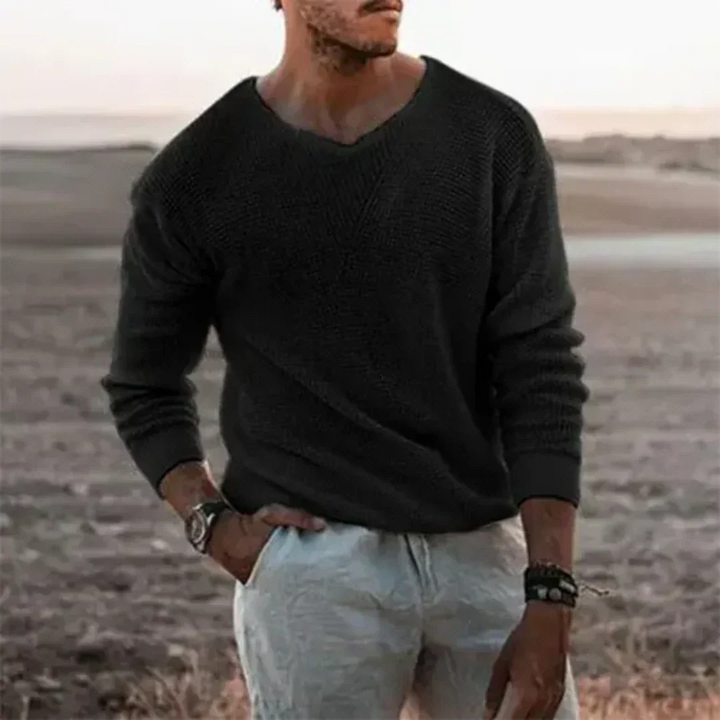 Warmer Herren Strickpullover mit Langarm – Sigfried