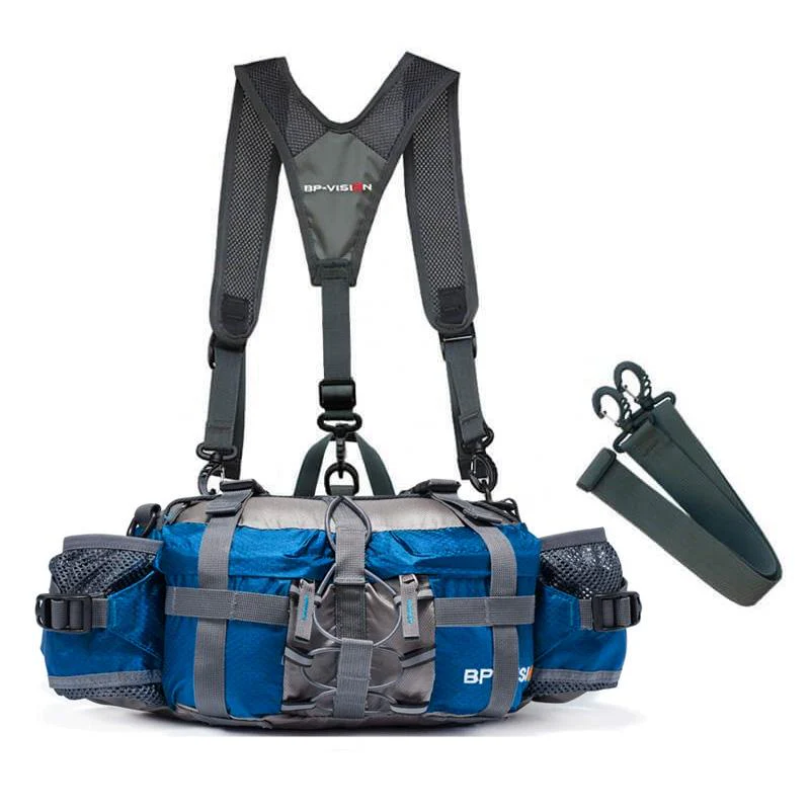 Angeltasche mit Rucksackfunktion für Outdoor-Abenteuer-Aufgewertet (mit Rucksackgurt)-Blau-Luzern Mode