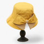 Damen Sonnenhut | Baumwolle | Bucket Hat | Einfarbig | Rundkrempe-Gelb Beige-Luzern Mode