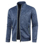 Herren Outdoorjacke | Fleece | Baumwolle | Reißverschluss | Einfarbig-Blau-S-Luzern Mode