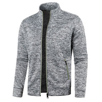 Herren Outdoorjacke | Fleece | Baumwolle | Reißverschluss | Einfarbig-Khaki-S-Luzern Mode