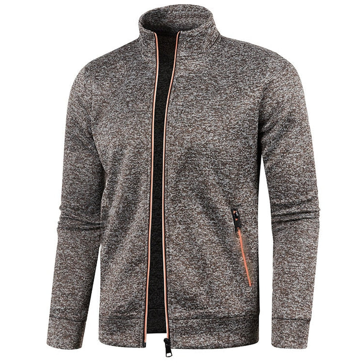 Herren Outdoorjacke | Fleece | Baumwolle | Reißverschluss | Einfarbig-Luzern Mode