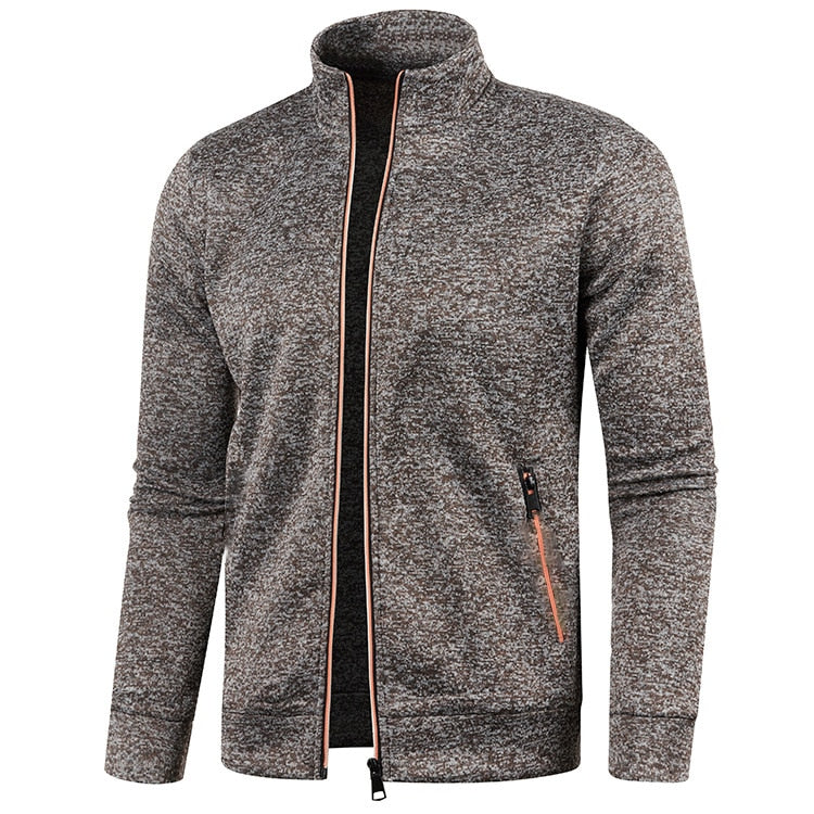 Herren Outdoorjacke | Fleece | Baumwolle | Reißverschluss | Einfarbig-Luzern Mode