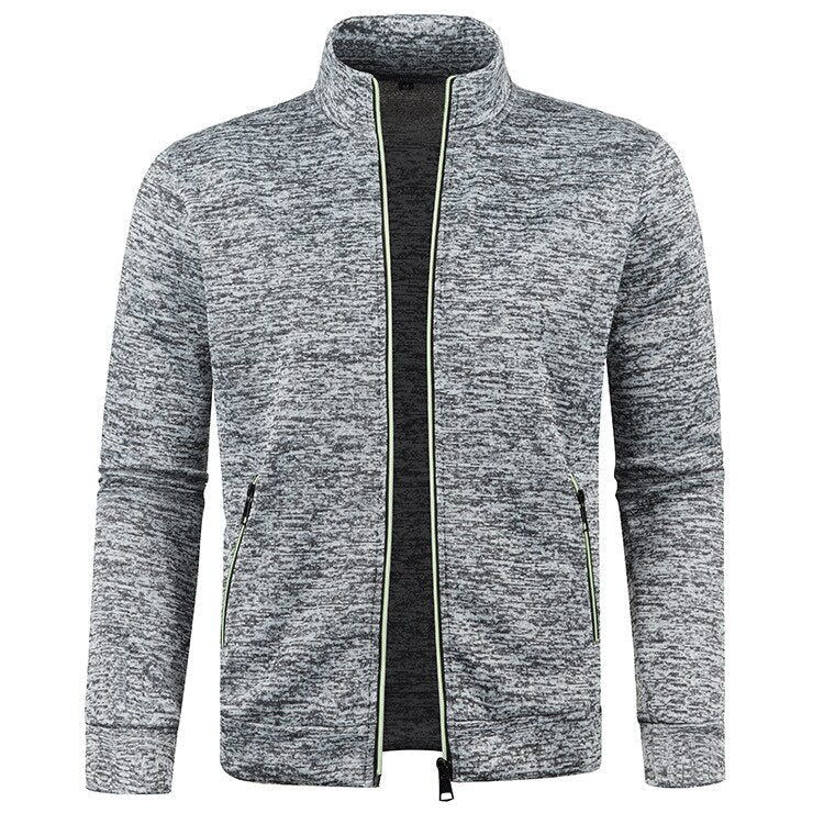 Herren Outdoorjacke | Fleece | Baumwolle | Reißverschluss | Einfarbig-Luzern Mode