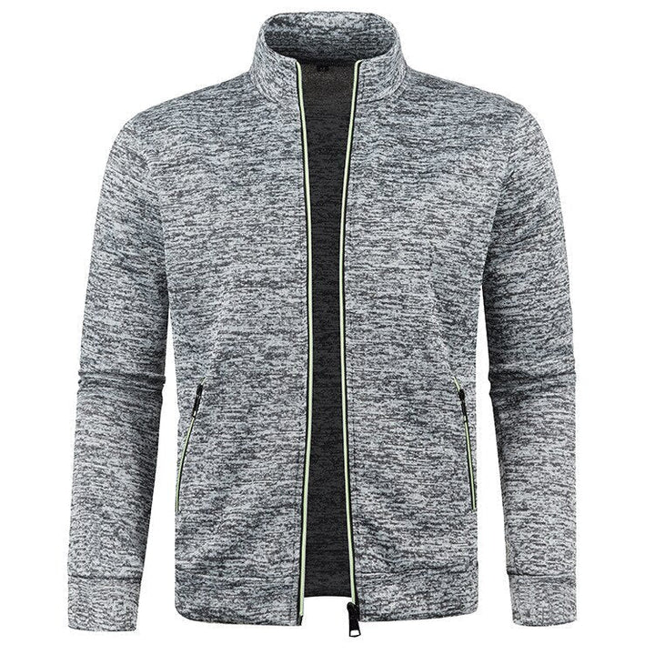 Herren Outdoorjacke | Fleece | Baumwolle | Reißverschluss | Einfarbig-Luzern Mode