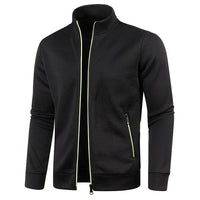 Herren Outdoorjacke | Fleece | Baumwolle | Reißverschluss | Einfarbig-Schwarz-S-Luzern Mode