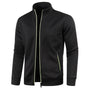 Herren Outdoorjacke | Fleece | Baumwolle | Reißverschluss | Einfarbig-Schwarz-S-Luzern Mode