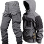 Herren Outdoor Jacke und Hose Set für Abenteuer Fans-Grau-S-Luzern Mode