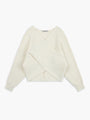 Damen Strickpullover mit V-Ausschnitt und Handtasche Set-Weiß-XS-Luzern Mode