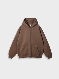Oversized Unisex Kapuzenpullover aus Bio-Baumwolle für Herbst/Winter-Braun-S-Luzern Mode