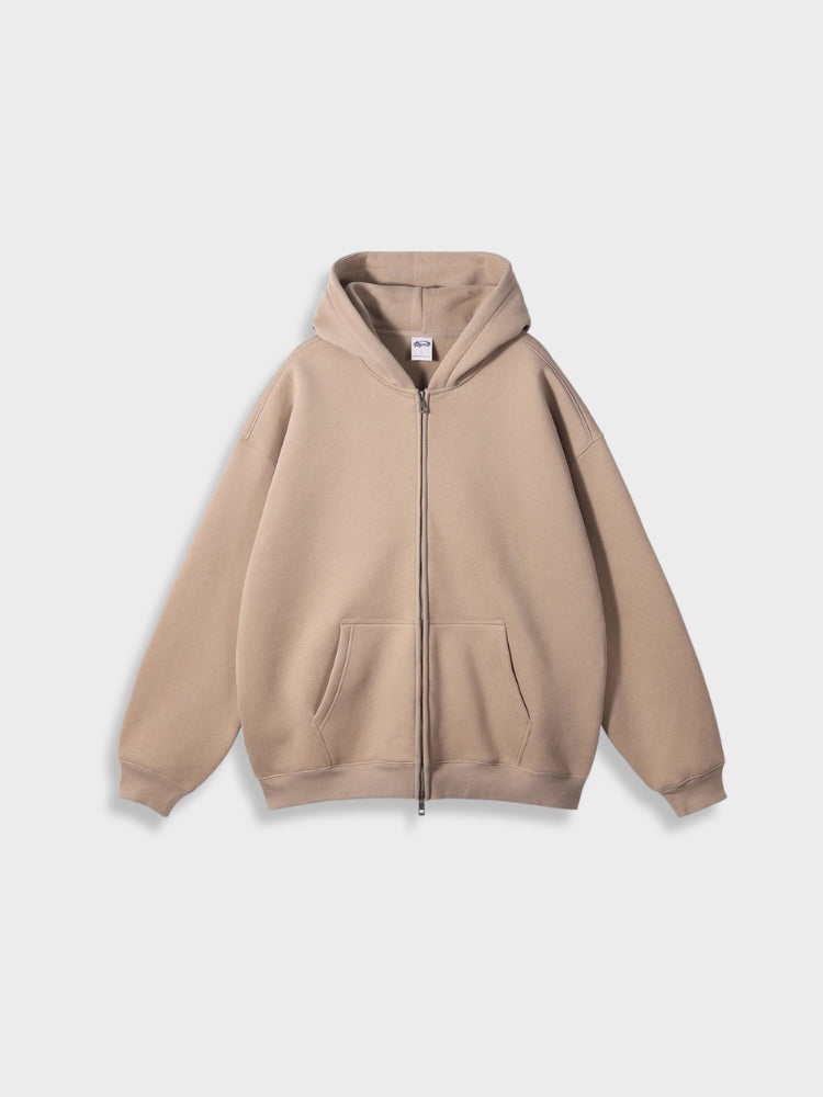 Oversized Unisex Kapuzenpullover aus Bio-Baumwolle für Herbst/Winter-Grau Aprikose-S-Luzern Mode