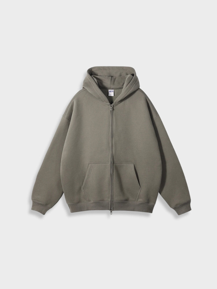 Oversized Unisex Kapuzenpullover aus Bio-Baumwolle für Herbst/Winter-Grau Kaffee-S-Luzern Mode