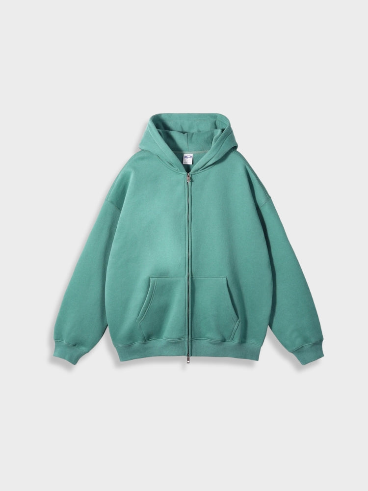 Oversized Unisex Kapuzenpullover aus Bio-Baumwolle für Herbst/Winter-Grün-S-Luzern Mode