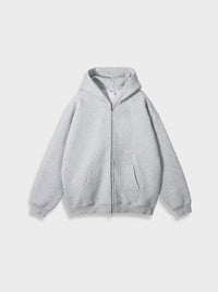 Oversized Unisex Kapuzenpullover aus Bio-Baumwolle für Herbst/Winter-Hellgrau-S-Luzern Mode
