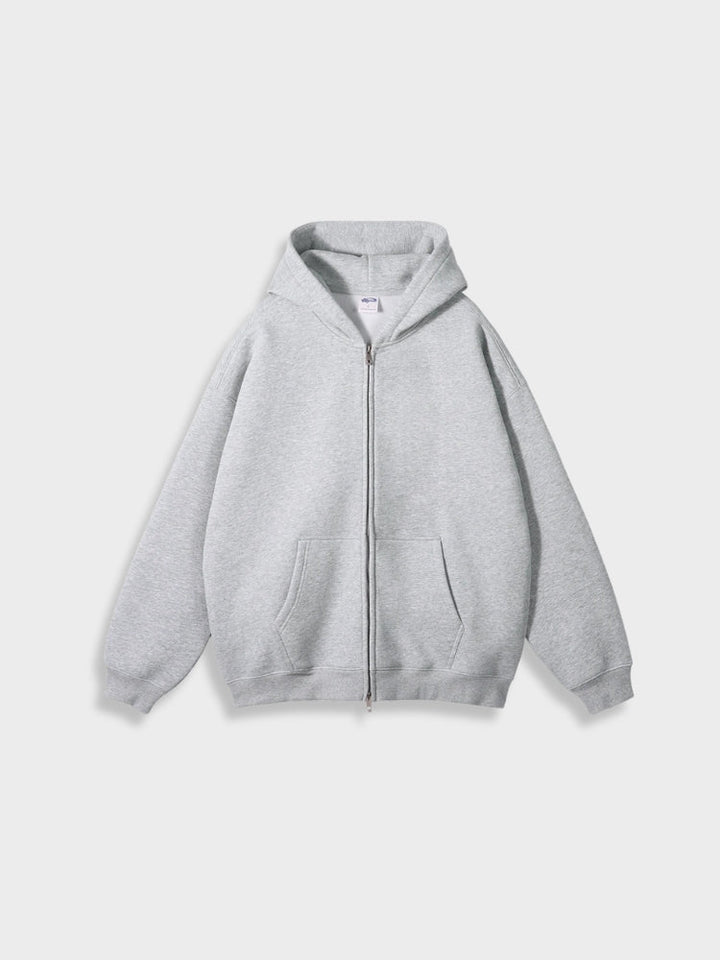 Oversized Unisex Kapuzenpullover aus Bio-Baumwolle für Herbst/Winter-Hellgrau-S-Luzern Mode