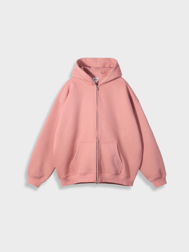 Oversized Unisex Kapuzenpullover aus Bio-Baumwolle für Herbst/Winter-Hellrosa-S-Luzern Mode