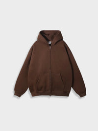 Oversized Unisex Kapuzenpullover aus Bio-Baumwolle für Herbst/Winter-Kaffee-S-Luzern Mode