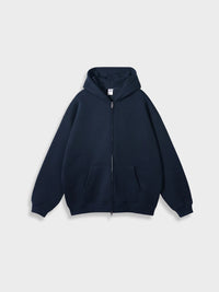 Oversized Unisex Kapuzenpullover aus Bio-Baumwolle für Herbst/Winter-Marineblau-S-Luzern Mode
