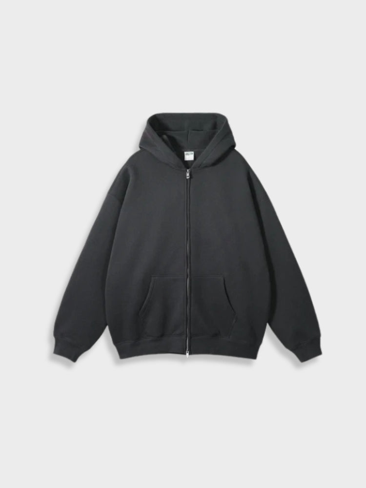 Oversized Unisex Kapuzenpullover aus Bio-Baumwolle für Herbst/Winter-Mattgrau-S-Luzern Mode