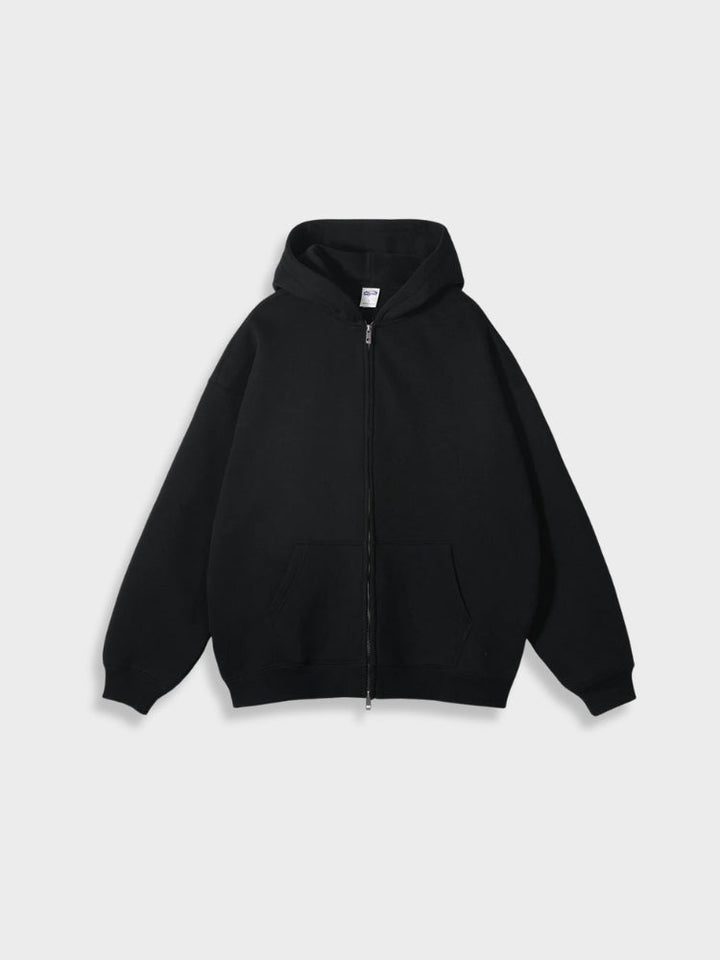 Oversized Unisex Kapuzenpullover aus Bio-Baumwolle für Herbst/Winter-Schwarz-S-Luzern Mode