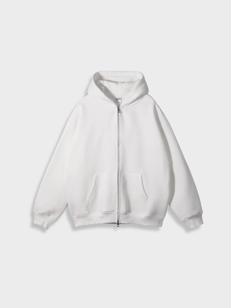 Oversized Unisex Kapuzenpullover aus Bio-Baumwolle für Herbst/Winter-Weiß-S-Luzern Mode
