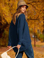 Oversized Damen Pullover für Herbstmode - Bequem & Stilvoll-S-Marineblau-Luzern Mode