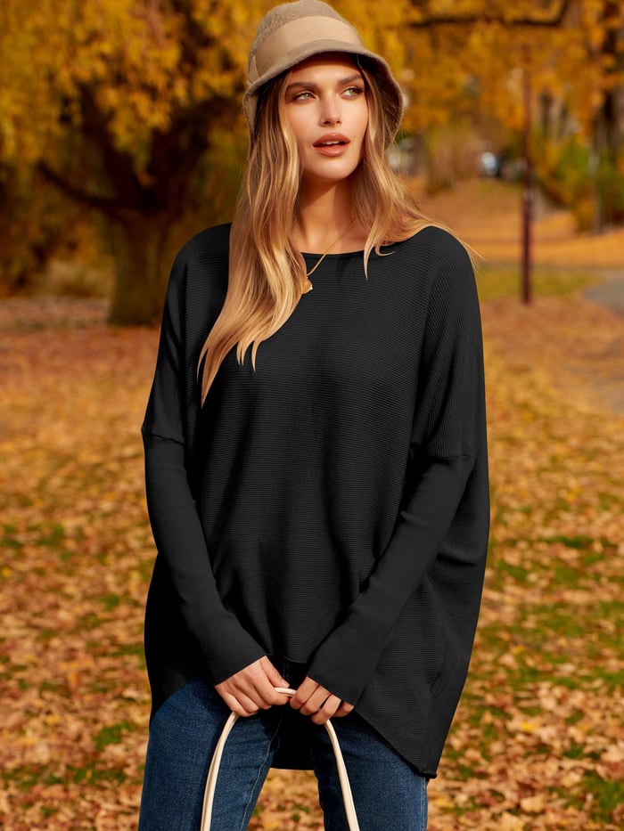 Oversized Damen Pullover für Herbstmode - Bequem & Stilvoll-S-Schwarz-Luzern Mode