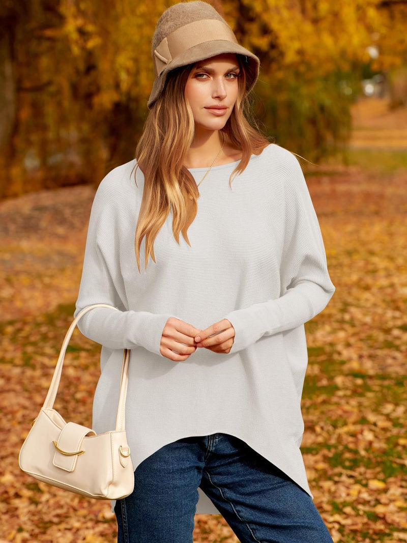 Oversized Damen Pullover für Herbstmode - Bequem & Stilvoll-S-Weiß-Luzern Mode