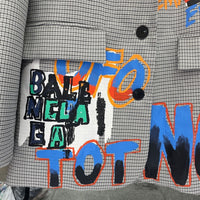 Oversized Graffiti Blazer Herren - Streetwear Sakko mit Print Design-Luzern Mode