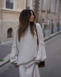 Oversized Damen Strickpullover mit Handtasche - Modetrend 2023-Luzern Mode
