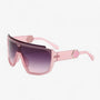 Sonnenbrille | Oversized | Monoblock | Wraparound | Unisex | UV-Schutz-Glänzendes Rosa-Luzern Mode