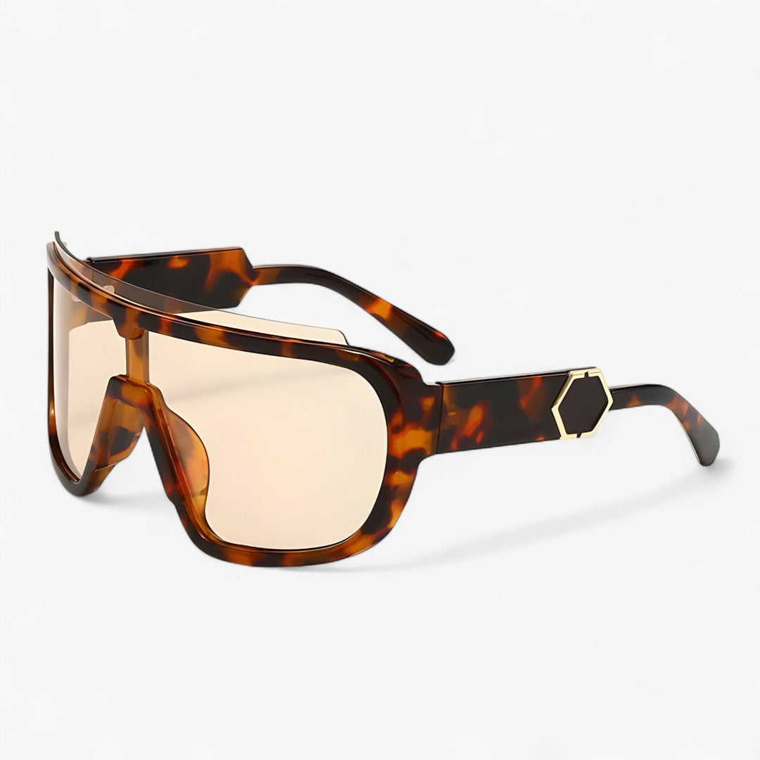 Sonnenbrille | Oversized | Monoblock | Wraparound | Unisex | UV-Schutz-Leopard-Luzern Mode