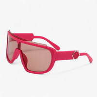 Sonnenbrille | Oversized | Monoblock | Wraparound | Unisex | UV-Schutz-Rosa Grau-Luzern Mode