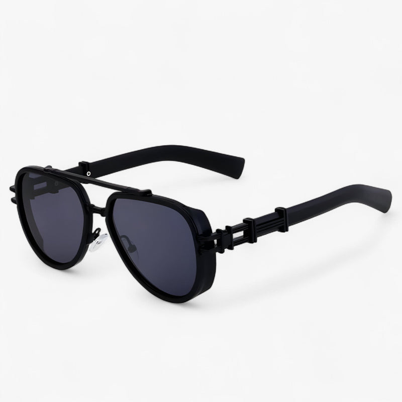 Steampunk Sonnenbrille | Polarisierten Gläsern | Oversized | Unisex-Schwarz-Luzern Mode