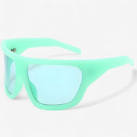 Sportsonnenbrille | Wraparound | Steampunk | Oversized | Unisex-Grün-Luzern Mode