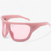 Sportsonnenbrille | Wraparound | Steampunk | Oversized | Unisex-Rosa-Luzern Mode