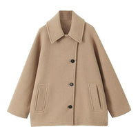 Damen Oversized Mantel Herbstmode - Eleganter Übergangsmantel-Khaki-XS-Luzern Mode